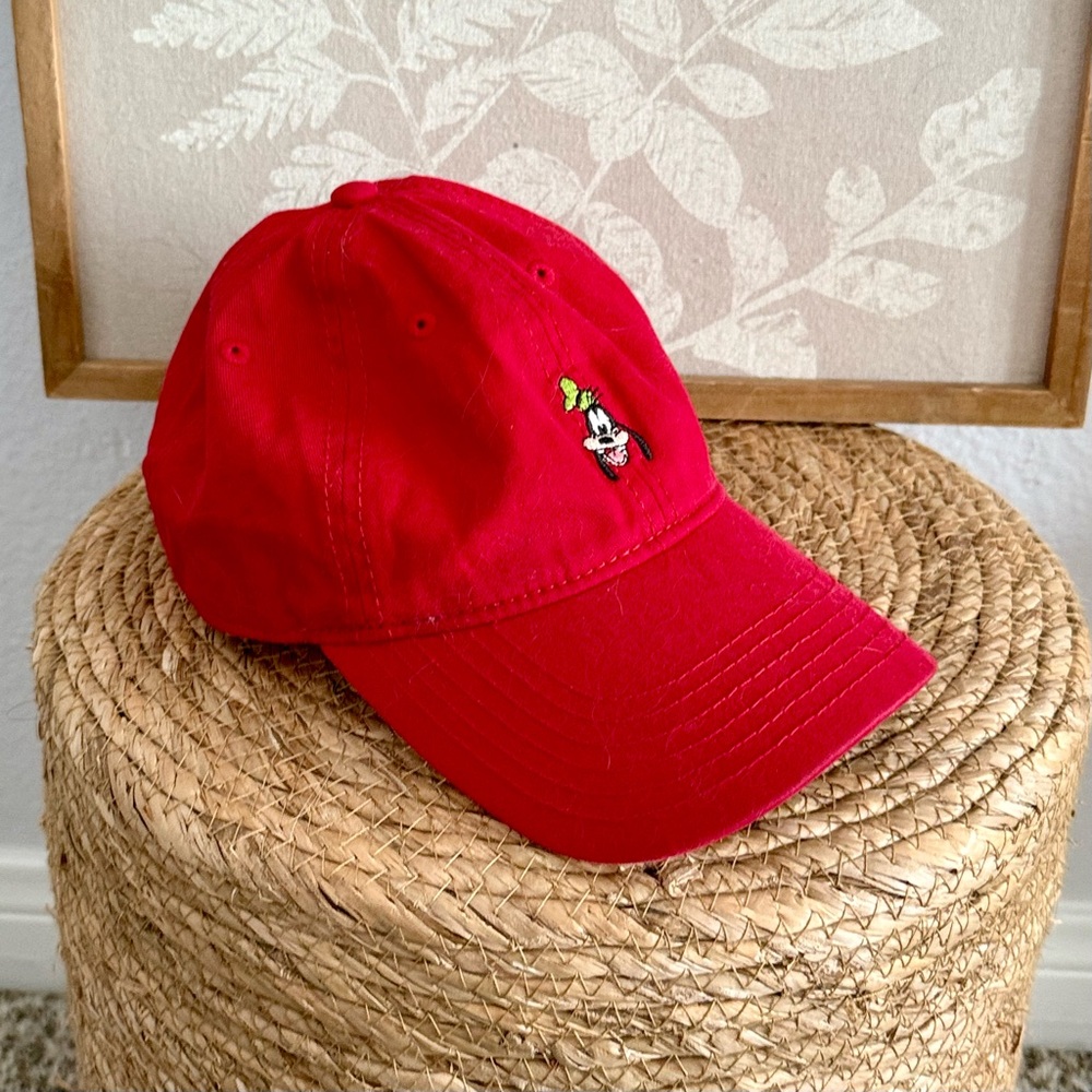 Disney Red Cap with Embroidered Goofy Detail